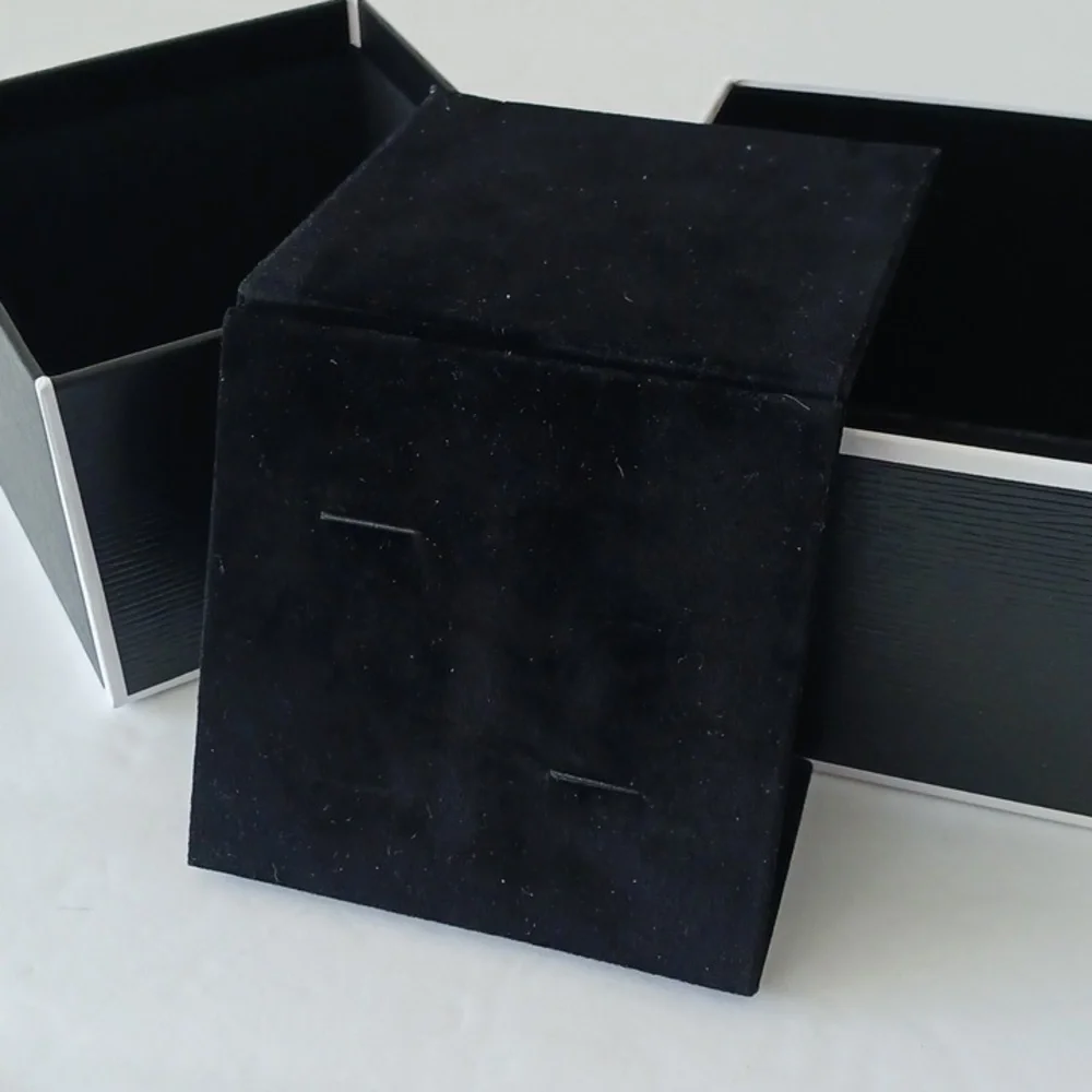 Jewelry Gift Box Bloomingdales Cardboard Black & White Square